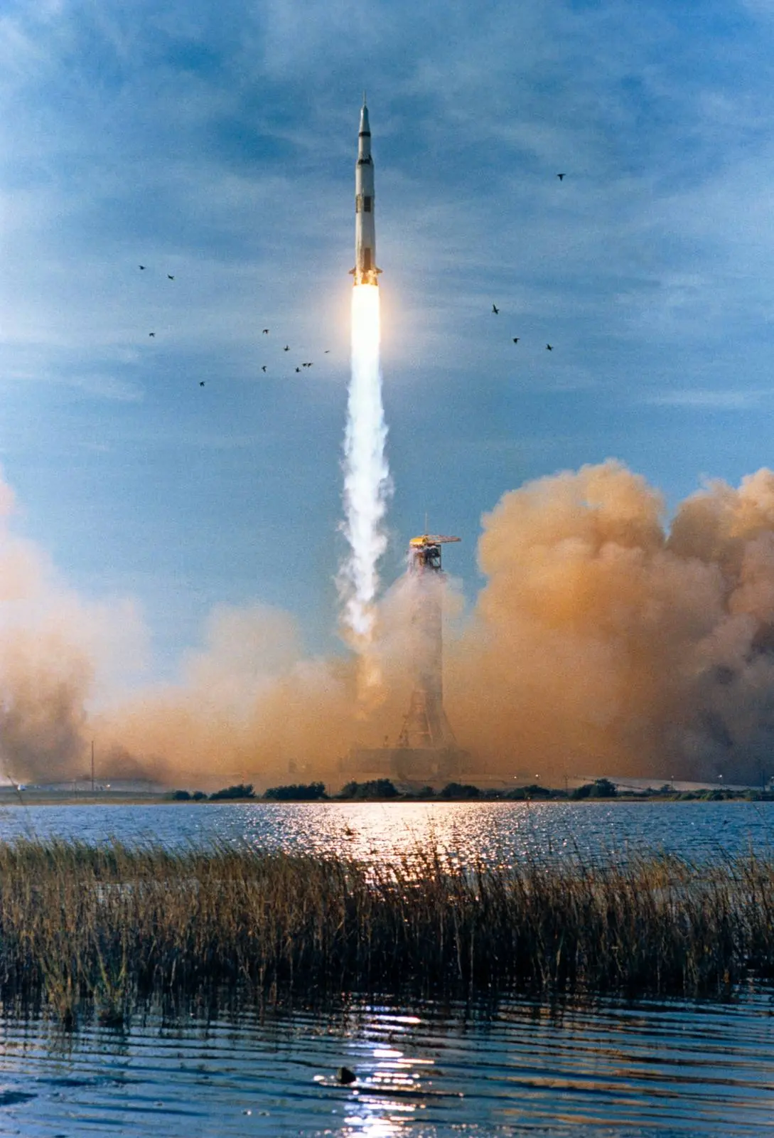 The first crewed Saturn V lifts off from Launch Complex 39A at 7:51 a.m. EST, 21 December 1968 (S68-56050)