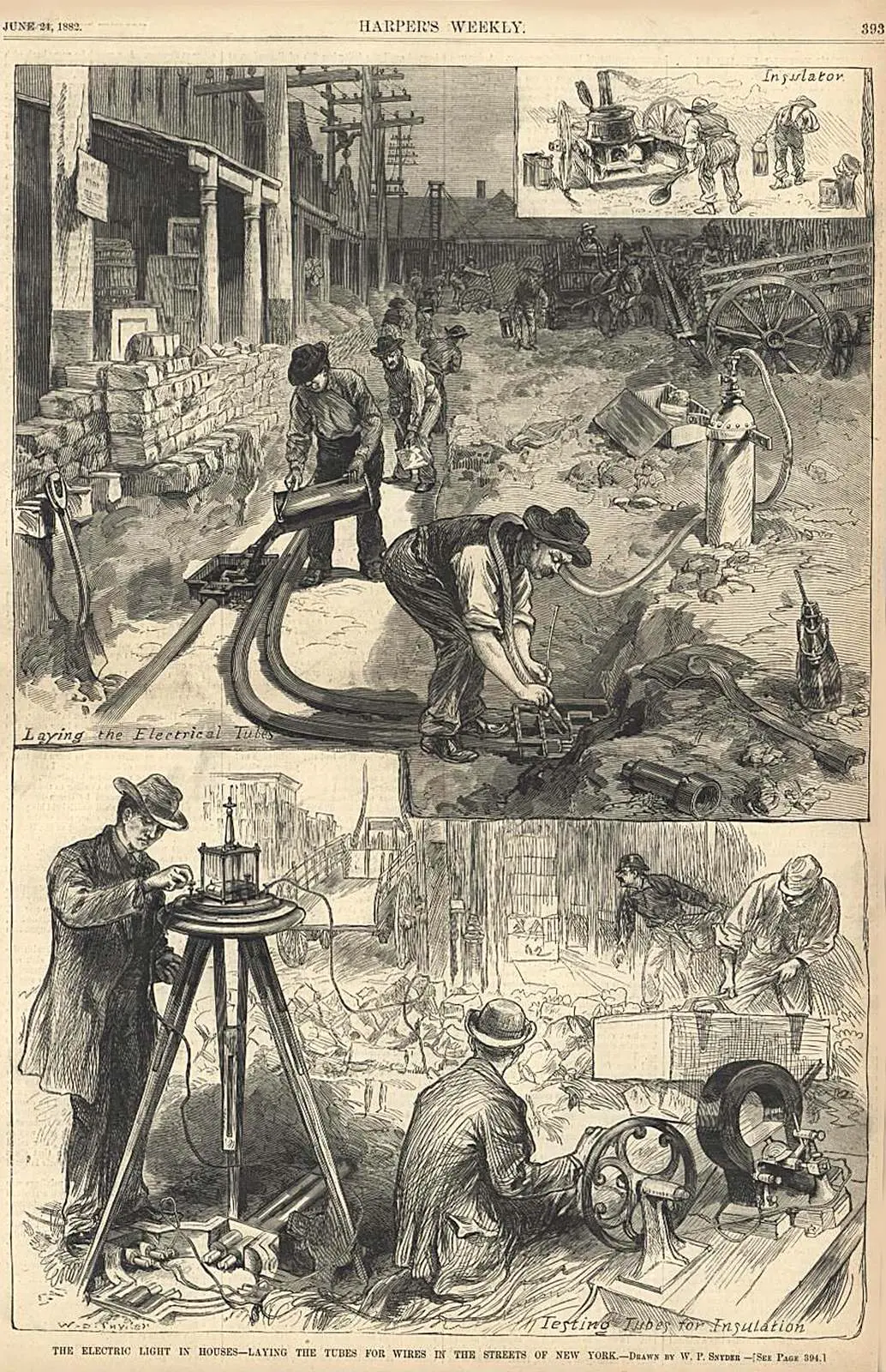 Harper’s Weekly, 1882: Edison crews lay the tubes for the electric mains under the streets of New York