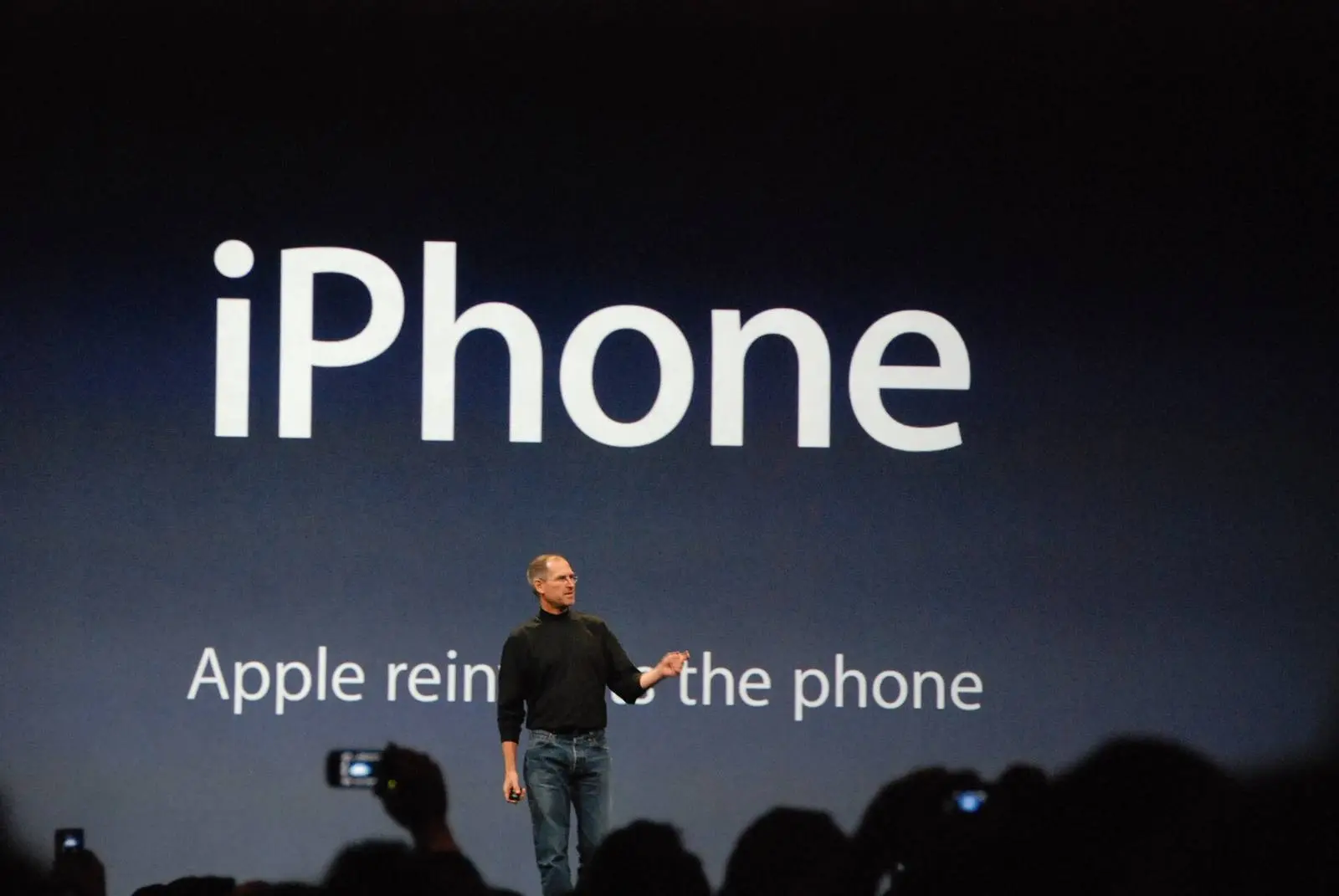 Steve Jobs introduces the iPhone at Macworld, Moscone West, San Francisco, 9 January 2007