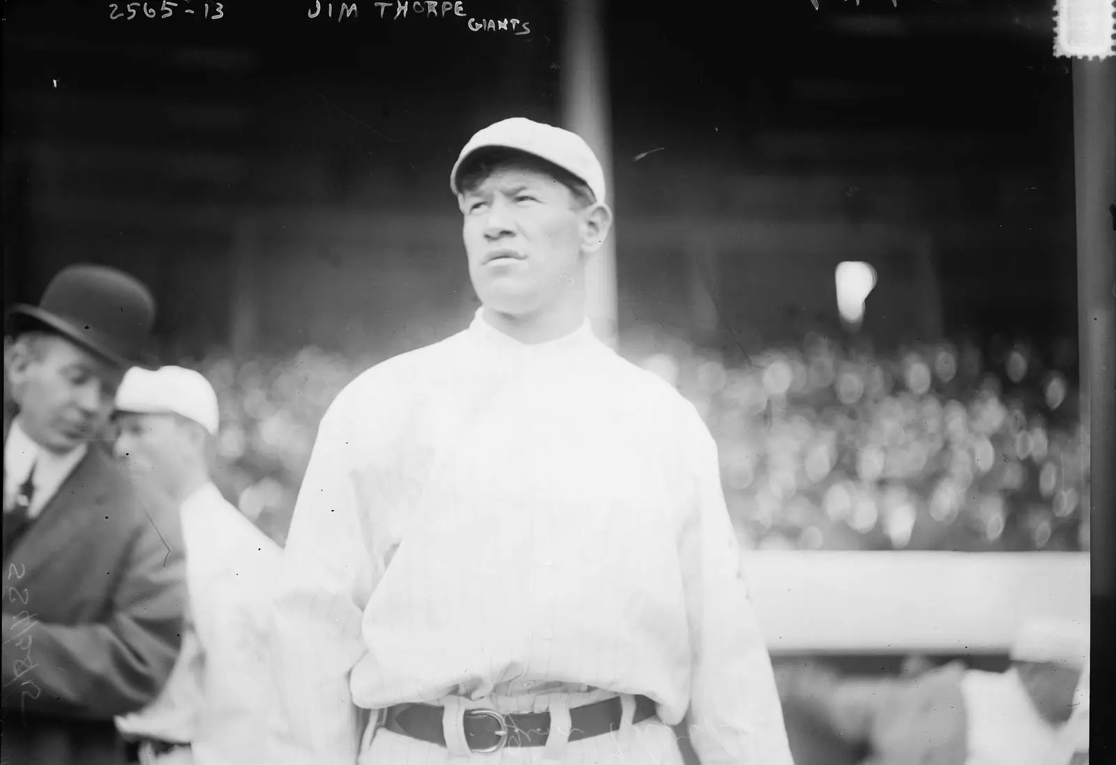 Thorpe at the Polo Grounds as a New York Giant, 1913