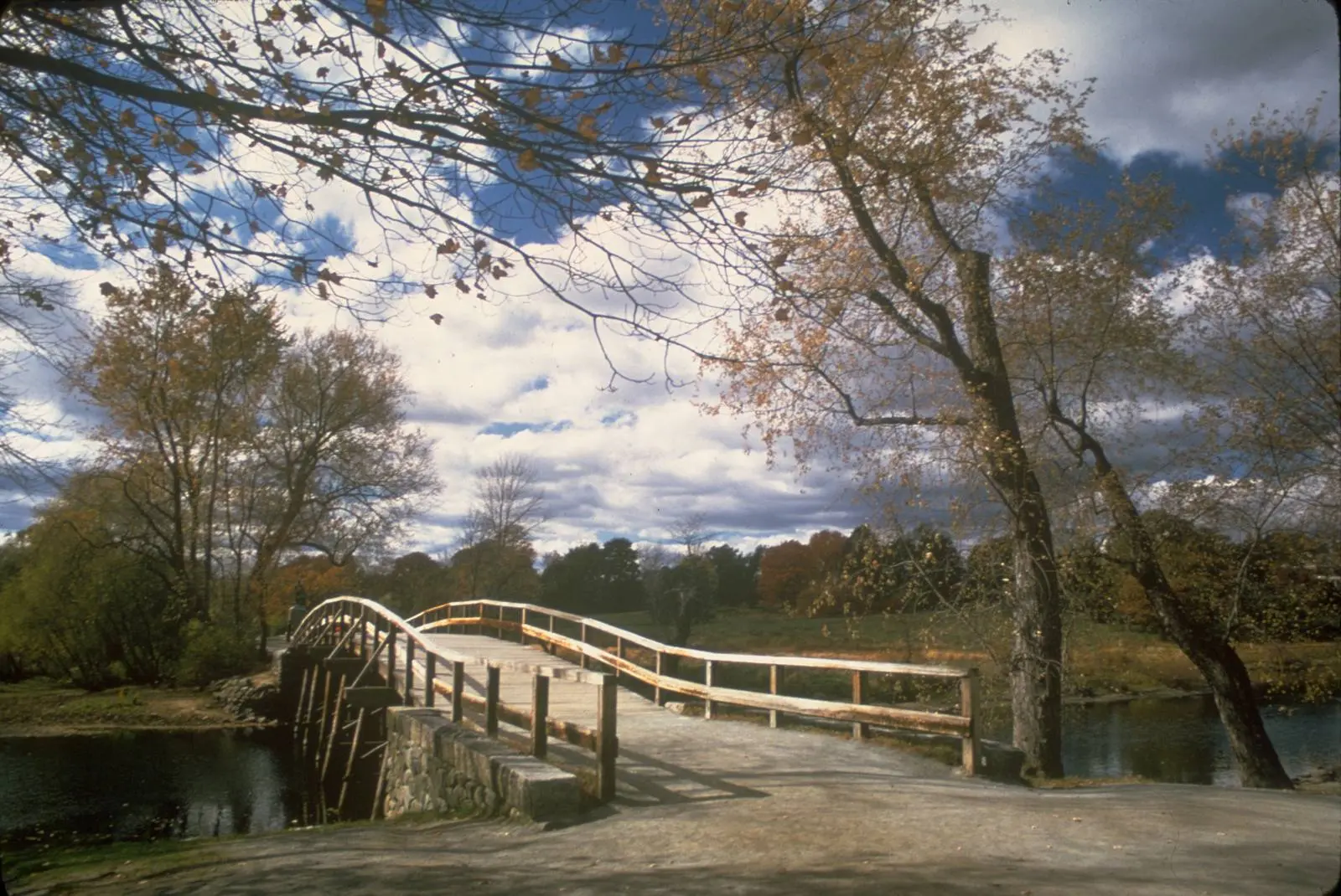 The North Bridge over the Concord River, where the militia fired on the King’s troops at about 9:30 on 19 April 1775.