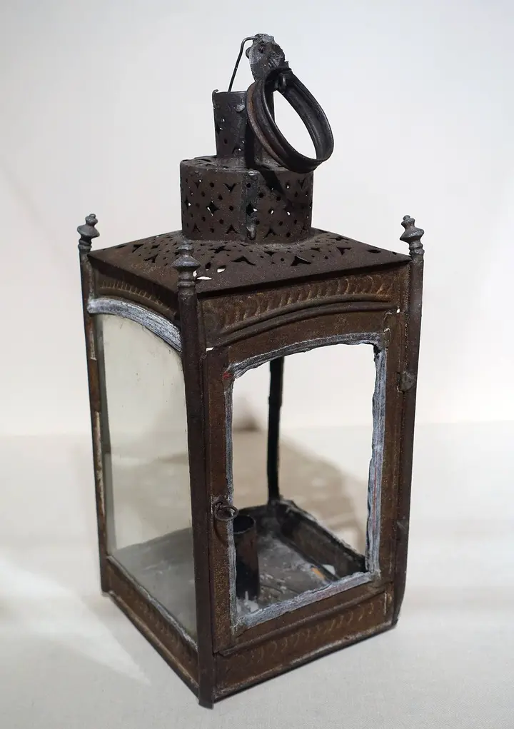 A tin lantern the Concord Museum keeps as one of those flashed from the steeple of Christ Church, the Old North Church, for Paul Revere.