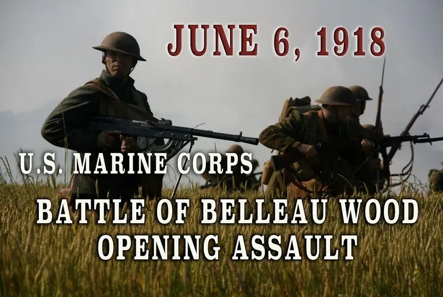 Title frame of the National Museum of the Marine Corps film of the 6 June 1918 assault