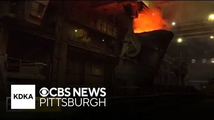 Molten steel inside the Edgar Thomson Plant, from a KDKA tour at its 150th anniversary.