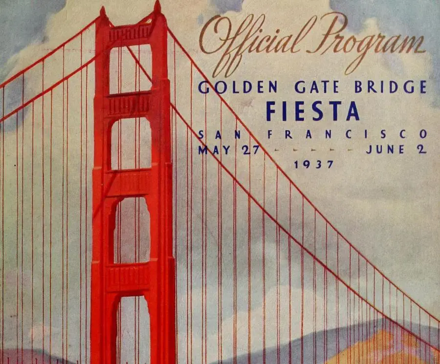 Cover of the official program of the Golden Gate Bridge Fiesta, 27 May to 2 June 1937.