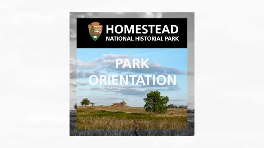 Title frame of the orientation film for Homestead National Historical Park.