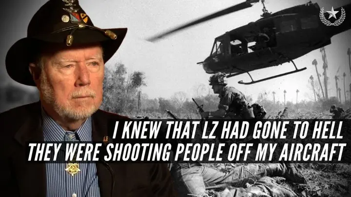 Bruce Crandall in the American Veterans Center film on his flights into LZ X-Ray.