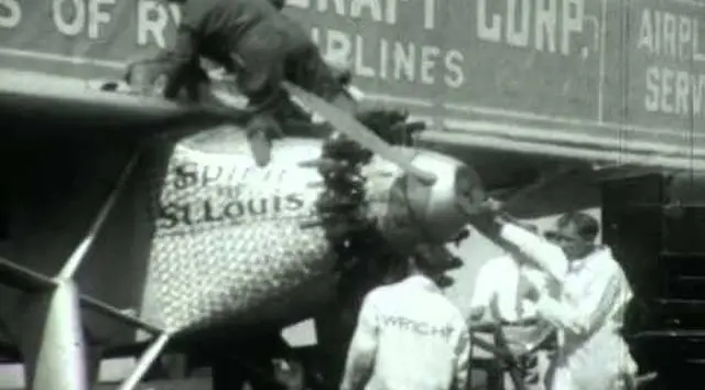 The Spirit of St. Louis back at the Ryan plant in San Diego, 1927 (YouTube thumbnail).