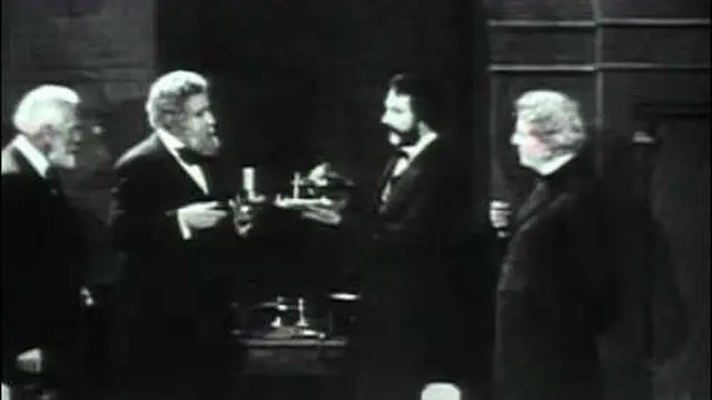 Still from The First Call, a 1930 AT&T film of the invention of the telephone.