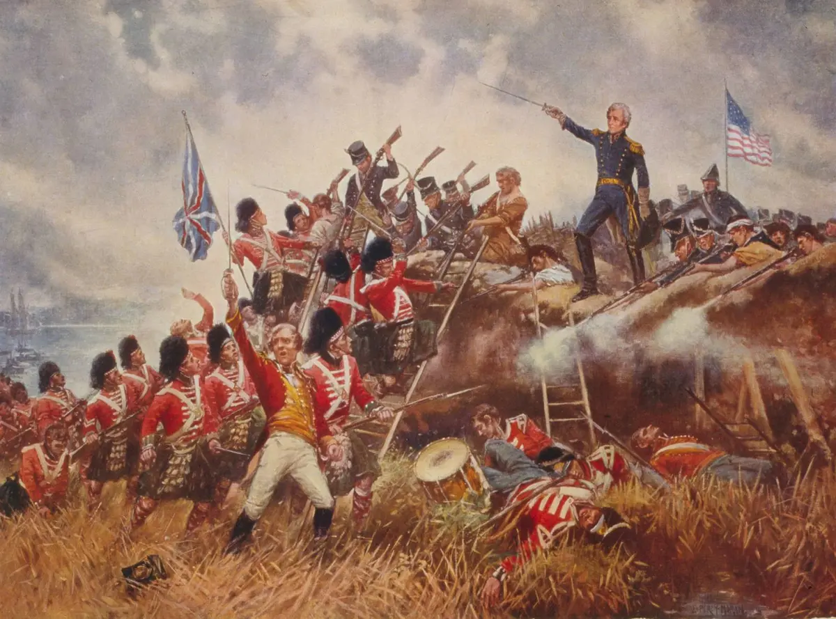 Jackson on the rampart as the Highlanders storm the line (Edward Percy Moran, 1910).