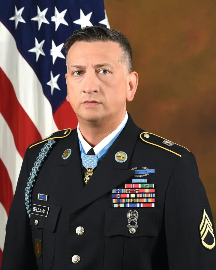 Staff Sgt. David G. Bellavia in his official Army portrait at the Pentagon, 26 June 2019, the day after he received the Medal of Honor.