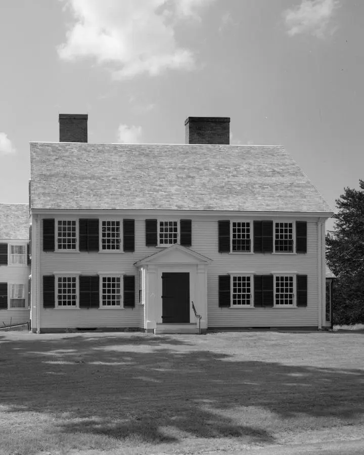 The Major John Buttrick House on Liberty Street, Concord, his farm near the North Bridge, photographed for the Historic American Buildings Survey. No free portrait of John Buttrick is available.