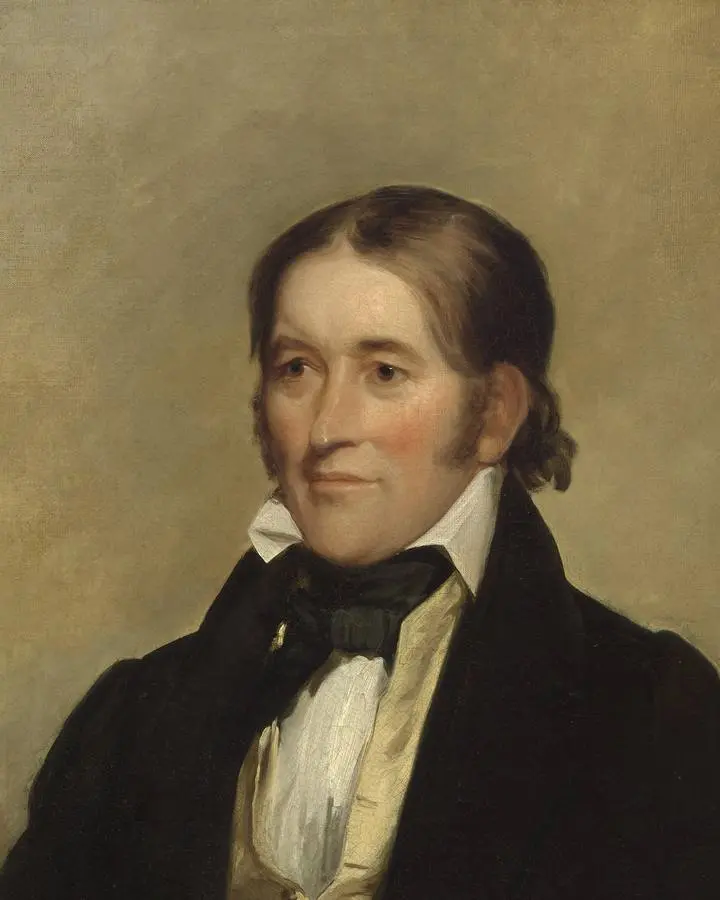 David Crockett in 1834, painted while he served in Congress (Chester Harding).