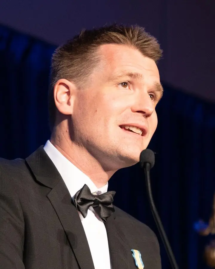 Håvard Grip, Ingenuity chief pilot, speaks at the Robert J. Collier Trophy dinner in Washington, 9 June 2022