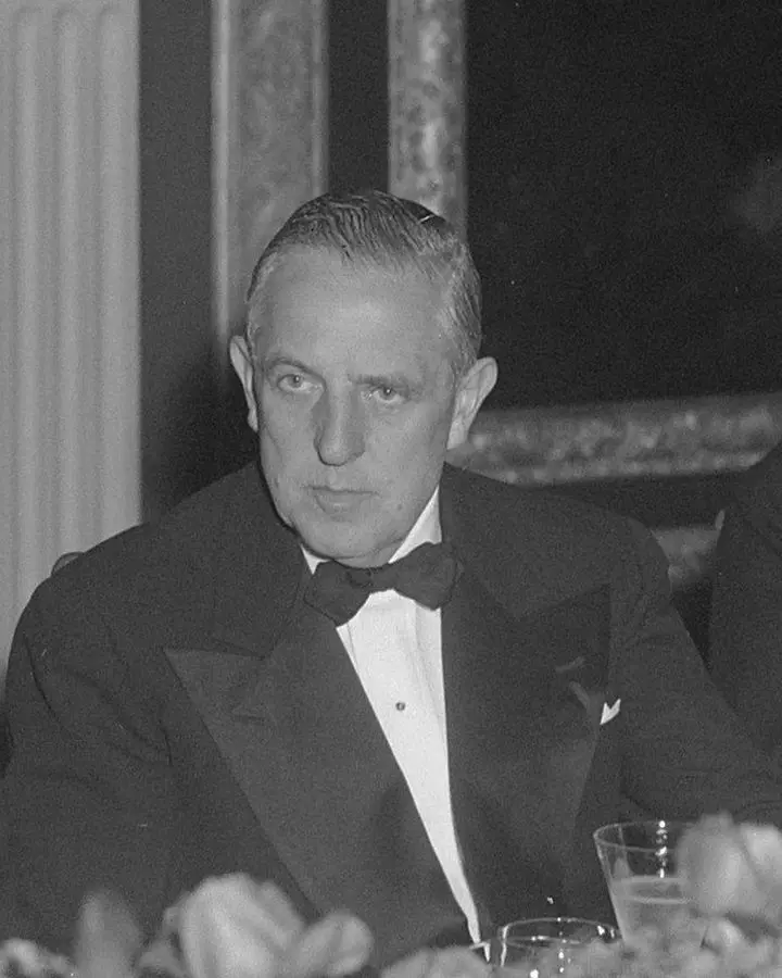 Paul G. Hoffman, administrator of the Marshall Plan, at a Dutch government dinner in his honor in The Hague, 16 October 1950.