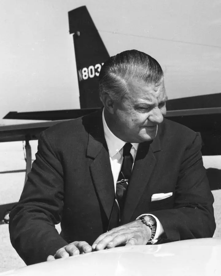 Clarence "Kelly" Johnson, founder of Lockheed's Skunk Works, with a U-2 in 1966.