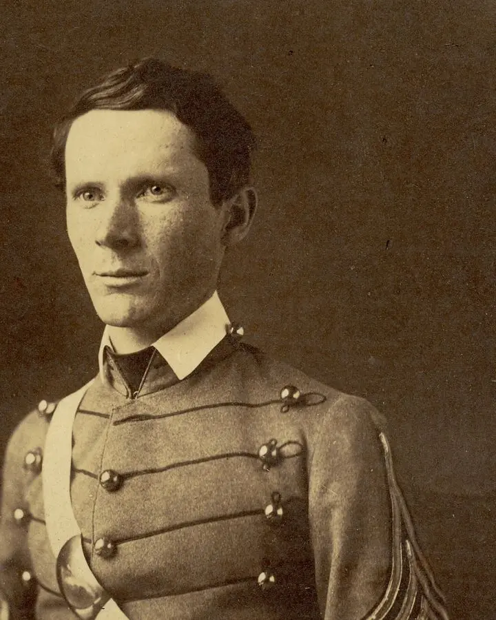 Patrick O'Rorke in cadet gray, from the album of the West Point class of June 1861, which he led.