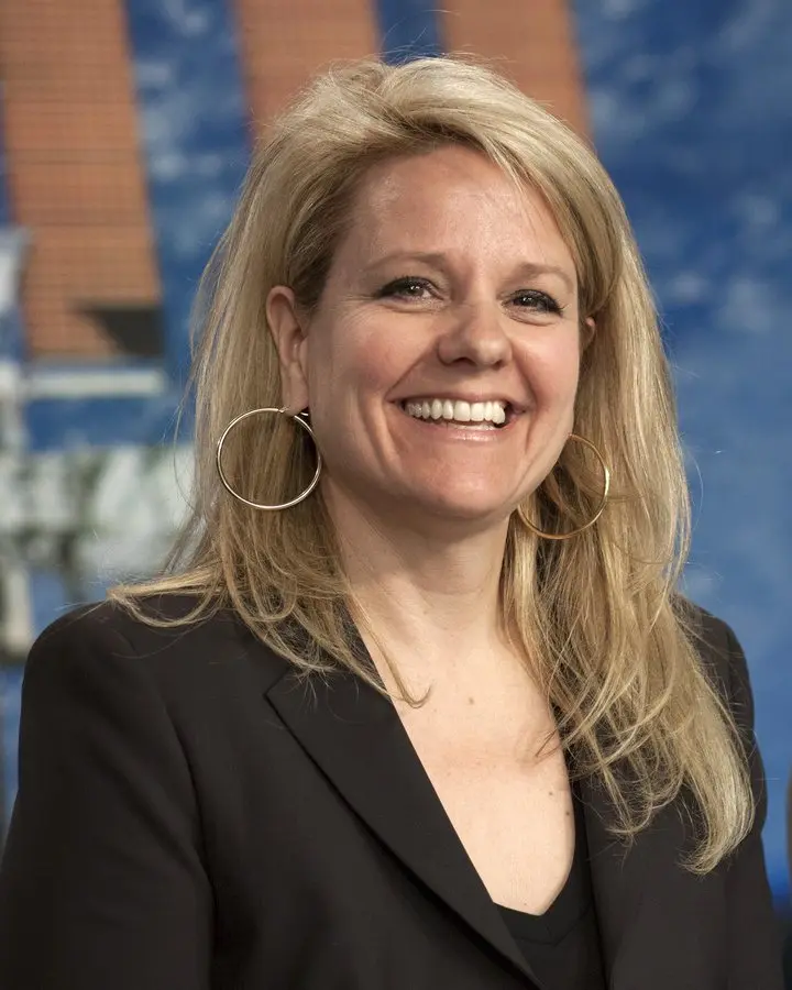 Gwynne Shotwell at a pre-launch news conference for CRS-2, Kennedy Space Center, 28 February 2013 (KSC-2013-1704).