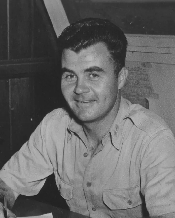 Col. Paul W. Tibbets Jr., commander of the 509th Composite Group and pilot of the Enola Gay, in the Marianas.