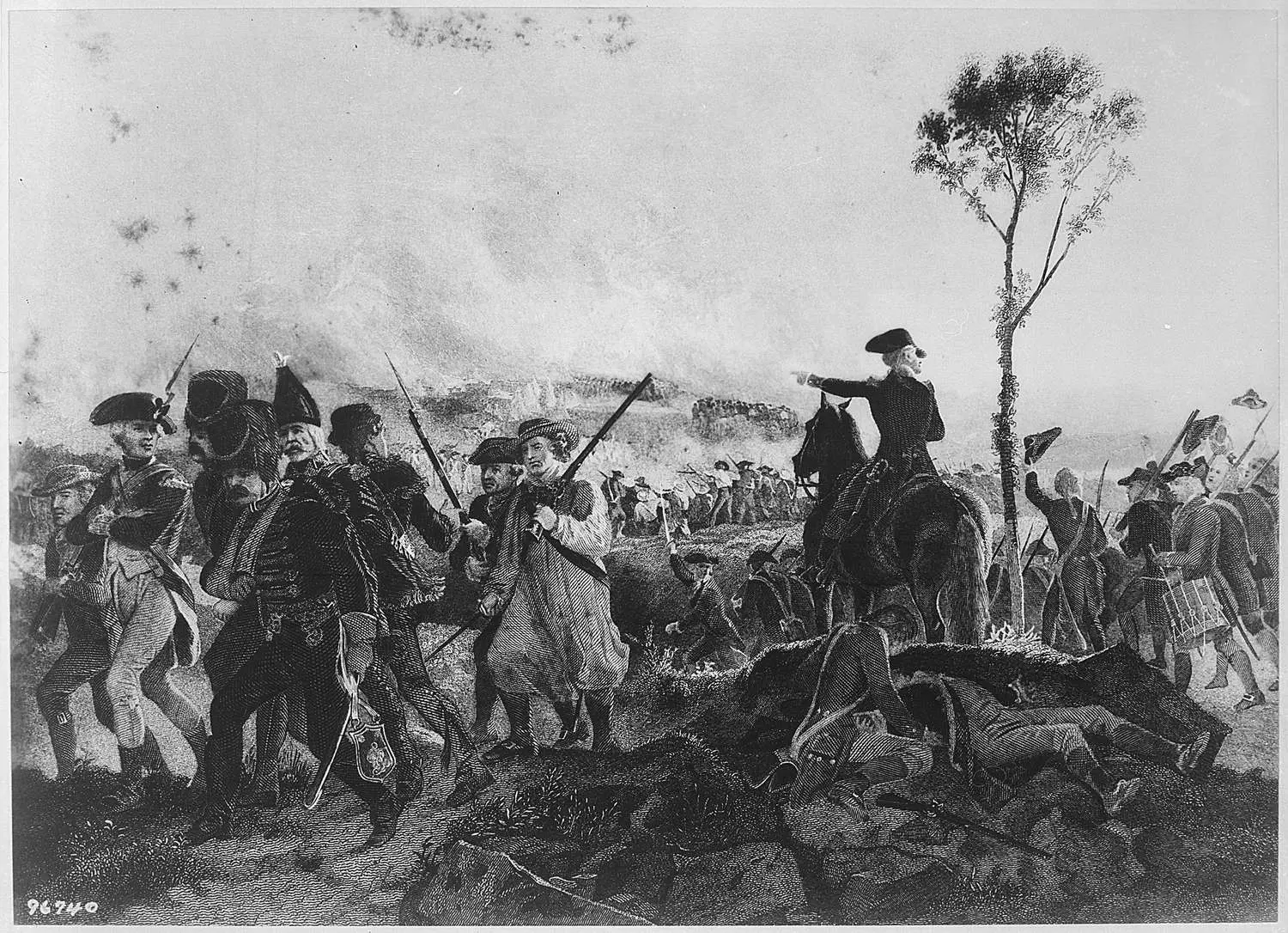 The Battle of Bennington, 16 August 1777, engraved after a painting by Alonzo Chappel.