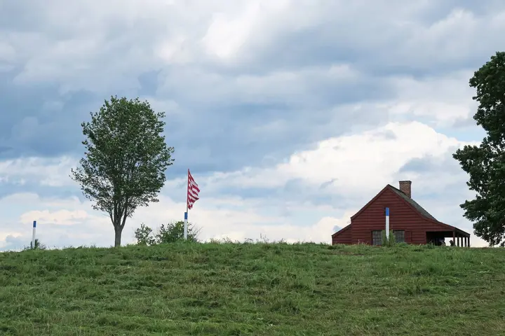 The Neilson farmhouse on Bemis Heights, at the angle of the American line that Kościuszko laid out.