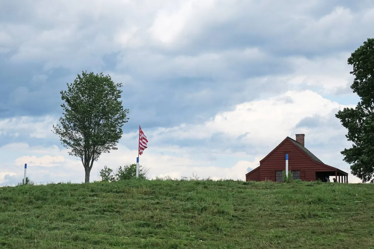 The Neilson farmhouse on Bemis Heights, at the angle of the American line that Kościuszko laid out.