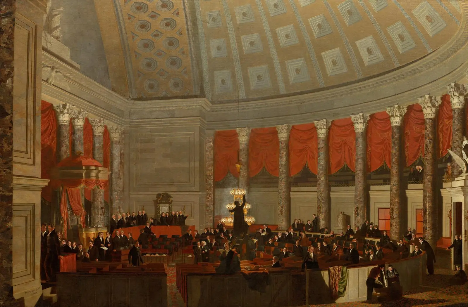 The House of Representatives, Morse’s 1822 painting of the chamber where the House would vote 89 to 83 to fund his line.